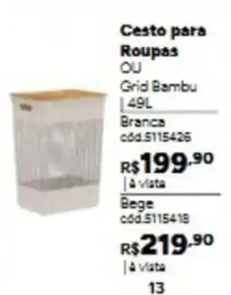 Tumelero Cesto para Roupas OU Grid Bambu oferta