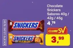 Supermercados São Vicente Chocolate snickers sabores oferta