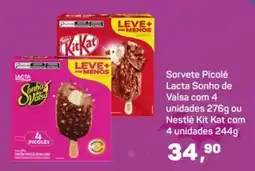 Supermercados São Vicente Sorvete picolé lacta sonho de valsa ou nestlé kit kat oferta