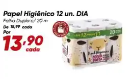 Dia Dia - papel higiênico 12 un oferta