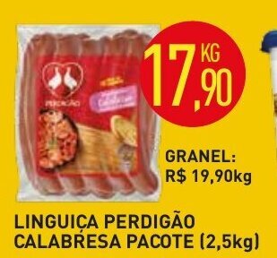 Calvo Atacadista Linguica Perdigao Calabresa pacote 2.5kg oferta