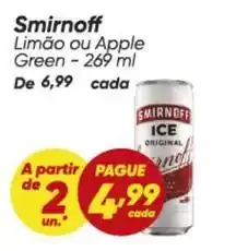 Dia Smirnoff - limão ou apple green oferta