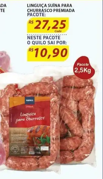 Assaí Atacadista Linguica Suina Para Churrasco premiada 2.5kg oferta