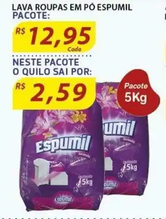 Assaí Atacadista Lava roupas em po Espumil 5kg oferta