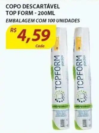 Assaí Atacadista Copo descartavel Top Form 200ml oferta