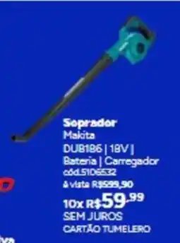 Tumelero Soprador Makita DUB186 18V Bateria Carregador oferta