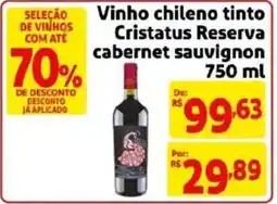 Mercado Extra Vinho chileno tinto Cristatus Reserva cabernet sauvignon oferta