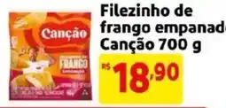 Mercado Extra Filezinho de frango empanado canção oferta