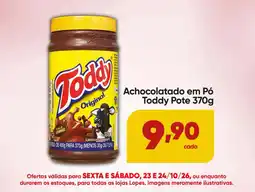 Lopes Supermercados Achocolatado em Pó Toddy Pote oferta