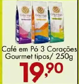 Confiança Supermercados Café em Pó 3 Corações Gourmet tipos oferta