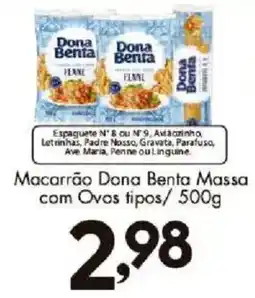 Confiança Supermercados Macarrão dona benta massa com ovos tipos oferta