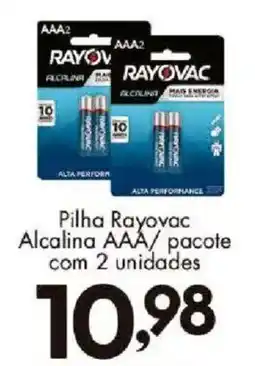 Confiança Supermercados Pilha rayovac alcalina aaa oferta