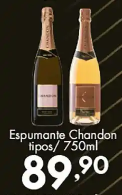 Confiança Supermercados Espumante chandon tipos oferta
