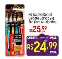 Muffato Kit Escova Dental Colgate Carvão Zig Zag Com 4 Unidades oferta