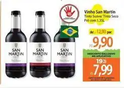 Atacadão San martin - vinho tinto suave/tinto seco pet com oferta