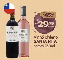 Cometa Supermercados vinho chileno santa rita heroes oferta