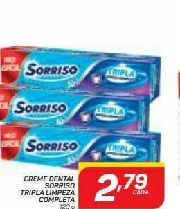 GBarbosa Creme dental sorriso tripla limpeza completa oferta