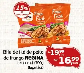 Bife de filé de peito de frango regina temperado