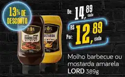 Cometa Supermercados molho barbecue ou mostarda amarela lord oferta