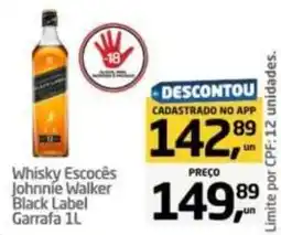 Tenda Atacado Whisky Escocês Johnnie Walker Black Label Garrafa 1l oferta