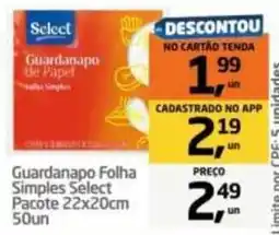 Tenda Atacado Guardanapo Folha Simples Select oferta