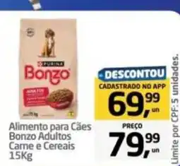 Tenda Atacado Alimento para Cães Bonzo Adultos Carne e Cereais oferta