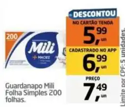 Tenda Atacado Guardanapo mili folha simples 200 folhas oferta