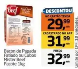 Tenda Atacado Bacon de Papada Fatiado ou Cubos Mister Beef oferta