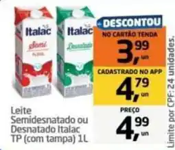 Tenda Atacado Leite Semidesnatado ou Desnatado Italac TP (com tampa) 1L oferta