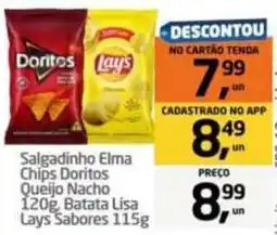 Tenda Atacado Salgadinho Elma Chips Doritos Queijo Nacho 1.20g Batata Lisa Lays Sabores 115g oferta