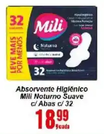 Negreiros Absorvente Higiénico Mili Noturno Suave oferta