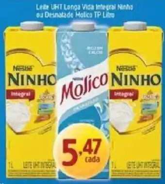 Leite uht longa vida integral ninho ou desnatado molico tp litro