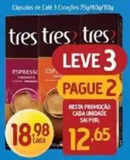 Supermercados Guanabara Cápsulas de Café 3 Corações oferta