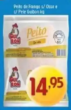 Supermercados Guanabara Peito de Frango s/ Ossa e c/ Pele Guibon kg oferta