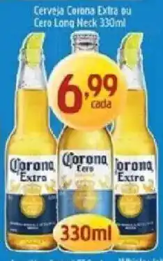 Supermercados Guanabara Cerveja Corona Extra ou Cero Long Neck oferta