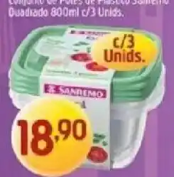 Supermercados Guanabara Conjunto de Potes de Plástico Sanremo Quadrado oferta