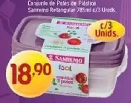 Supermercados Guanabara Conjunto de Potes de Plástico Sanremo Retangular oferta