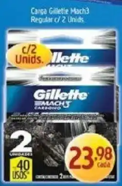 Supermercados Guanabara Carga gillette mach3 regular c/ 2 unidades oferta