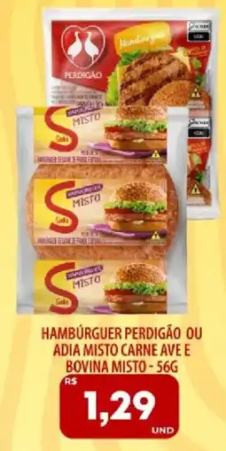 Tatico Hambúrguer perdigão ou adia misto carne ave e bovina misto oferta