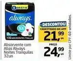 Tenda Atacado Always - absorvente com abas noites tranquilas oferta