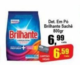 Higa's Supermercado Det. em po Brilhante Sachet 800g oferta