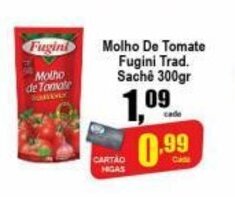 Higa's Supermercado Molho de Tomate Fugini Trad. sachet 300g oferta