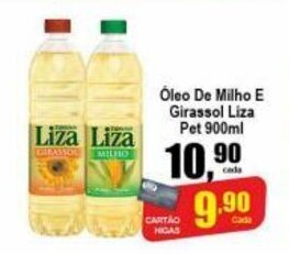 Higa's Supermercado Oleo de Milho e Girassol Liza Pet 900ml oferta