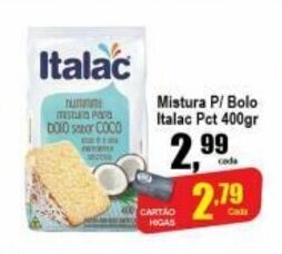 Higa's Supermercado Mistura p/ Bolo Italac pct 400g oferta