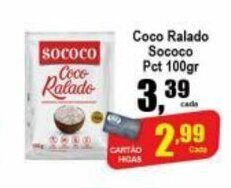 Higa's Supermercado Coco Ralado Sococo Pct 100g oferta