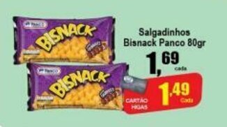 Higa's Supermercado Salgadinhos Bisnack Panco 80g oferta