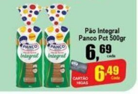 Higa's Supermercado Pao Integral Panco pct 500g oferta