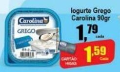 Higa's Supermercado Iogurte Grego Carolina 90g oferta