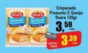 Higa's Supermercado Empanado Presunto e Queijo Seara 120g oferta