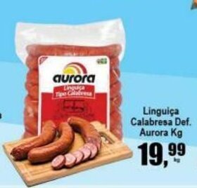 Higa's Supermercado Linguica Calabresa Def. Aurora 1kg oferta